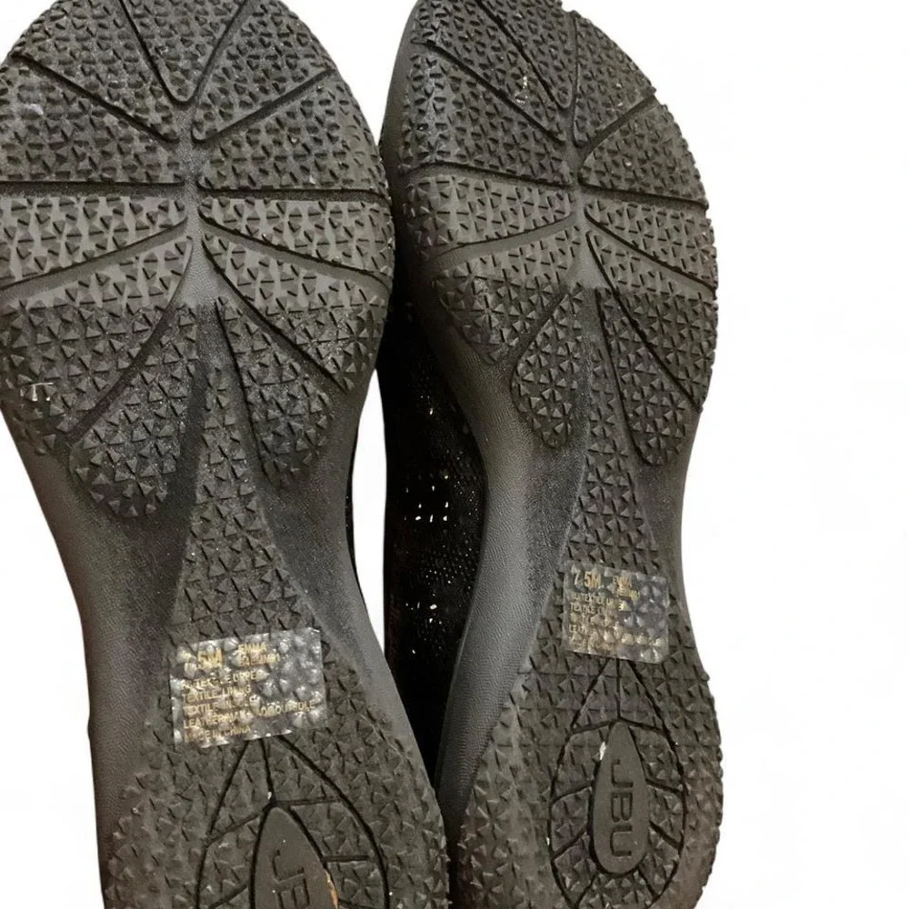 Hi black leather‎ ballet flats